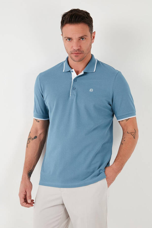 100% Cotton Buttoned Slim Fit Polo T Shirt 5902118 - 18