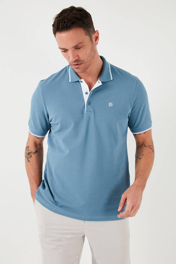 100% Cotton Buttoned Slim Fit Polo T Shirt 5902118 - 19