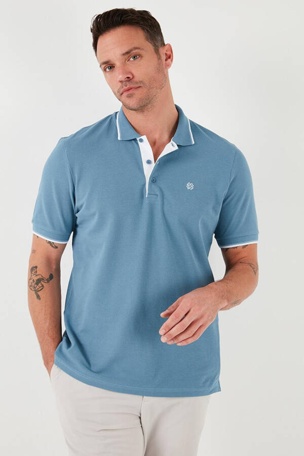 100% Cotton Buttoned Slim Fit Polo T Shirt 5902118 - 20