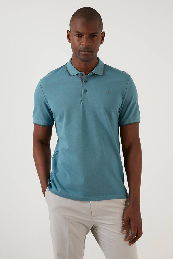 100% Cotton Buttoned Slim Fit Polo T Shirt 5902118 - 26