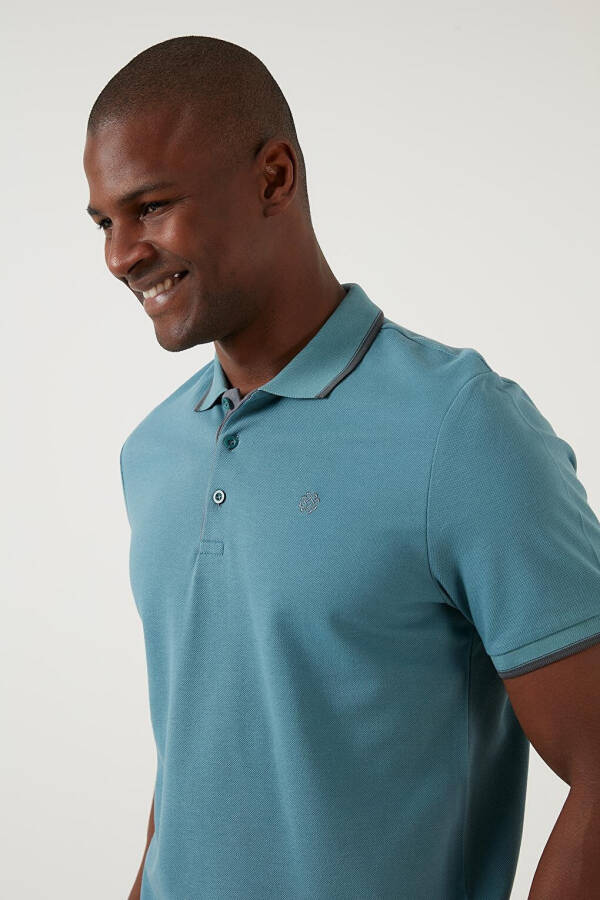 100% Cotton Buttoned Slim Fit Polo T Shirt 5902118 - 28