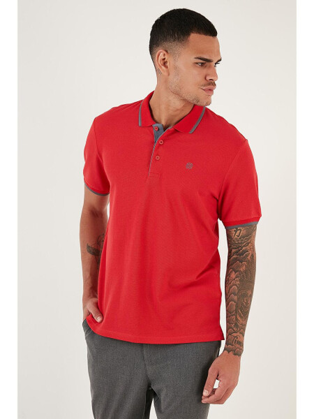 100% Cotton Buttoned Slim Fit Polo T Shirt 5902118 - 13