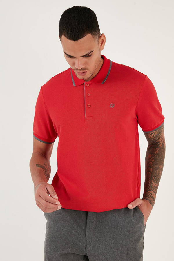 100% Cotton Buttoned Slim Fit Polo T Shirt 5902118 - 16