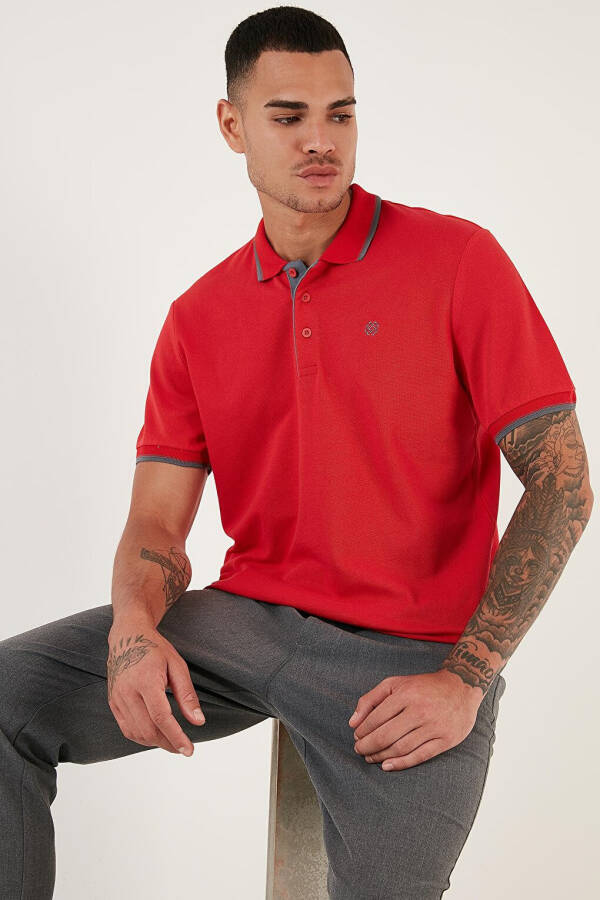 100% Cotton Buttoned Slim Fit Polo T Shirt 5902118 - 17