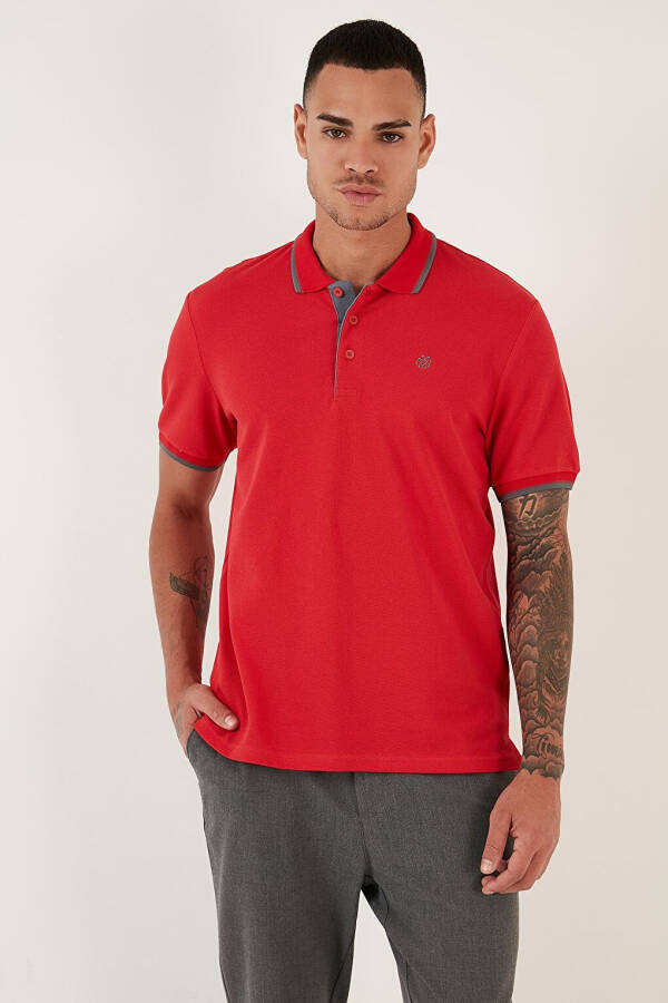 100% Cotton Buttoned Slim Fit Polo T Shirt 5902118 - 19