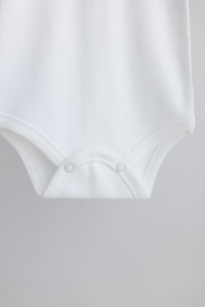 100% Cotton Combed 5-Pack Off-White Short Sleeve Baby Bodysuit - 3