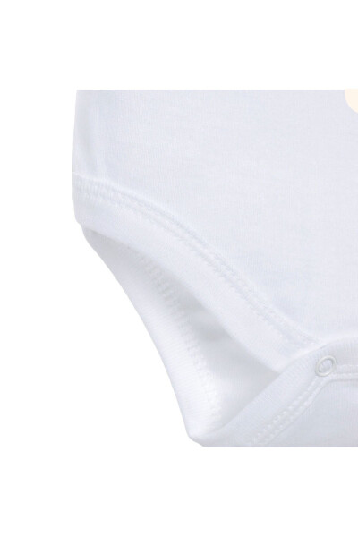 100% Cotton Combed 5-Pack Off-White Short Sleeve Baby Bodysuit - 8