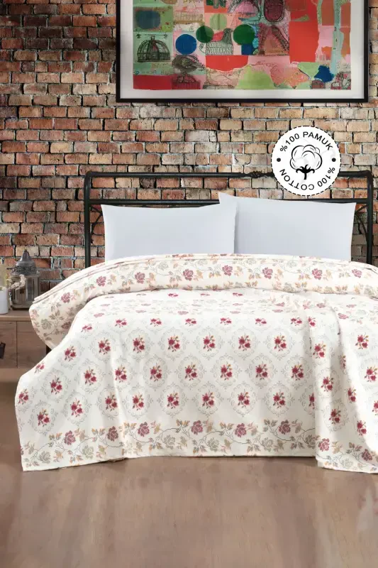 100% Cotton Double Size Bedspread Printed Pique - Canvas (8 DIFFERENT DESIGNS) - Canvas - Modazone