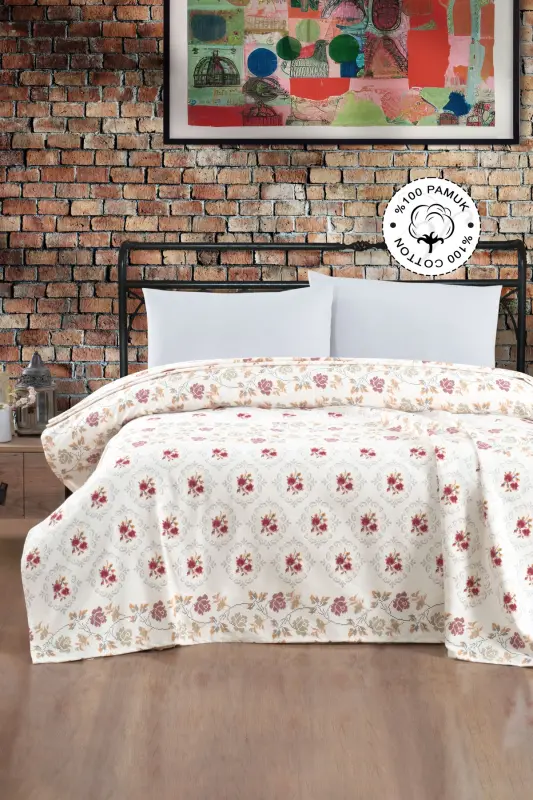 100% Cotton Double Size Bedspread Printed Pique - Canvas (8 DIFFERENT DESIGNS) - Canvas - 1