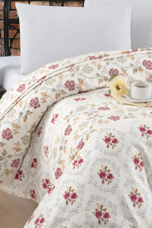 100% Cotton Double Size Bedspread Printed Pique - Canvas (8 DIFFERENT DESIGNS) - Canvas - 2