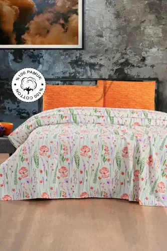 100% Cotton Double Size Bedspread Printed Pique - Spring (8 DIFFERENT PATTERNS)-Spring - 1