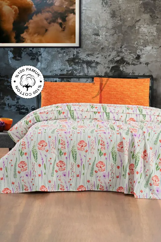 100% Cotton Double Size Bedspread Printed Pique - Spring (8 DIFFERENT PATTERNS)-Spring - VIONEL HOME
