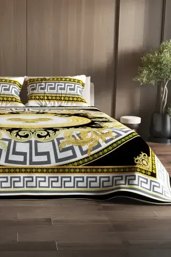 100% Cotton Double Size Pique Set Bedspread Special Weave Medusa-Yellow - 5