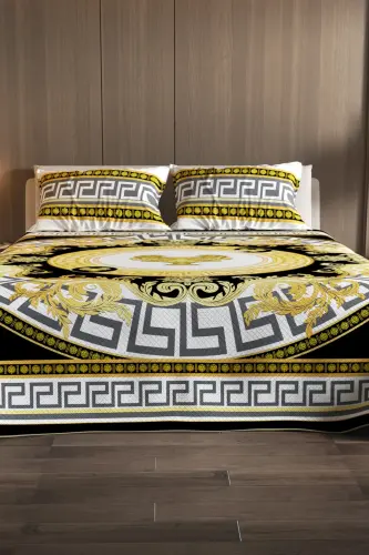 100% Cotton Double Size Pique Set Bedspread Special Weave Medusa-Yellow - 3