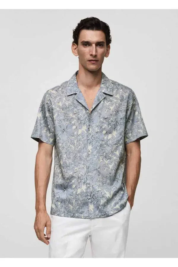 100% Cotton Floral Pattern T-shirt - 1