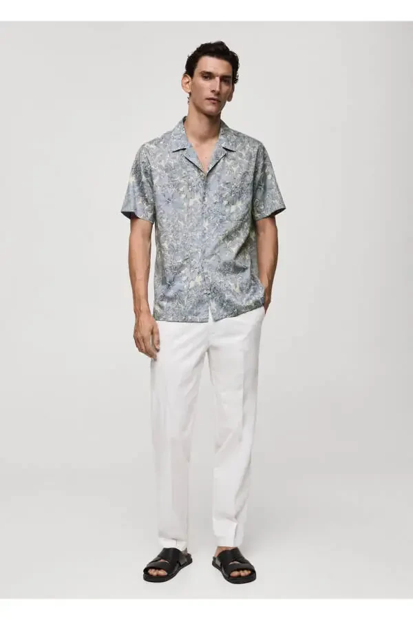 100% Cotton Floral Pattern T-shirt - 2