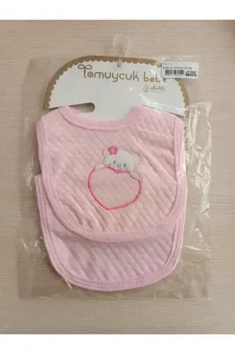 %100 COTTON GIRL BABY BIB & EMBROIDERED 4-PIECE DROOL BIBS BANDANA WITH SNAP FASTENERS - TOMUYCUK (1)