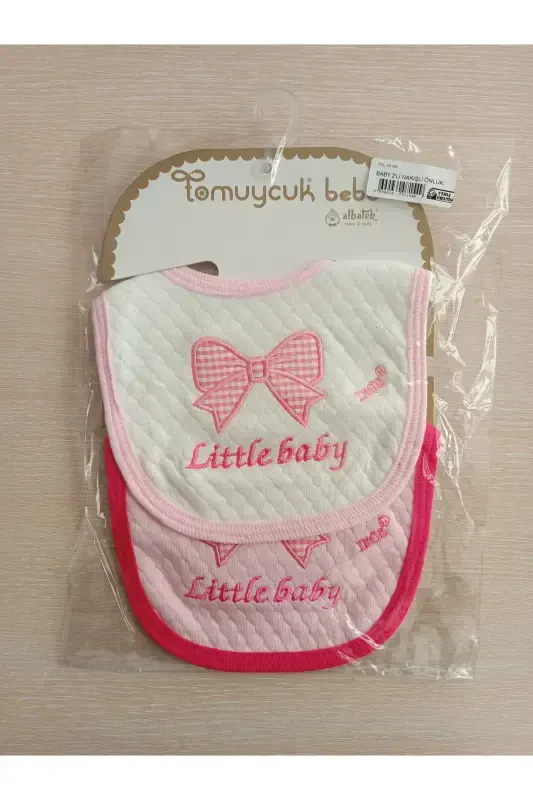 %100 COTTON GIRL BABY BIB & EMBROIDERED 4-PIECE DROOL BIBS BANDANA WITH SNAP FASTENERS - 3