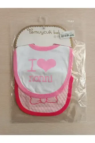 %100 COTTON GIRL BABY BIB & EMBROIDERED 4-PIECE DROOL BIBS BANDANA WITH SNAP FASTENERS - 5