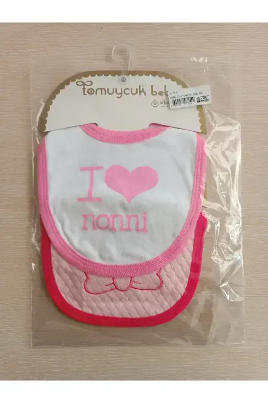 %100 COTTON GIRL BABY BIB & EMBROIDERED 4-PIECE DROOL BIBS BANDANA WITH SNAP FASTENERS - 5