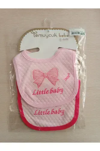 %100 COTTON GIRL BABY BIB & EMBROIDERED 4-PIECE DROOL BIBS BANDANA WITH SNAP FASTENERS - 6