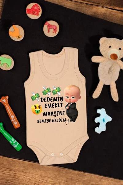 100% Cotton Grandpa Retired Pension Eating Printed Soft Tissue Printed Romper & Bodysuit - BEBETOSPIK