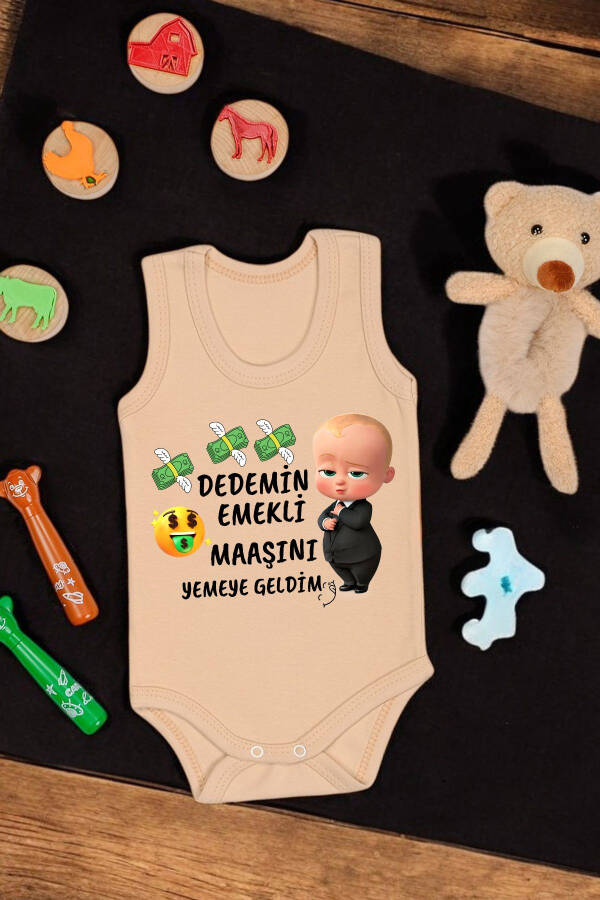 100% Cotton Grandpa Retired Pension Eating Printed Soft Tissue Printed Romper & Bodysuit - 1