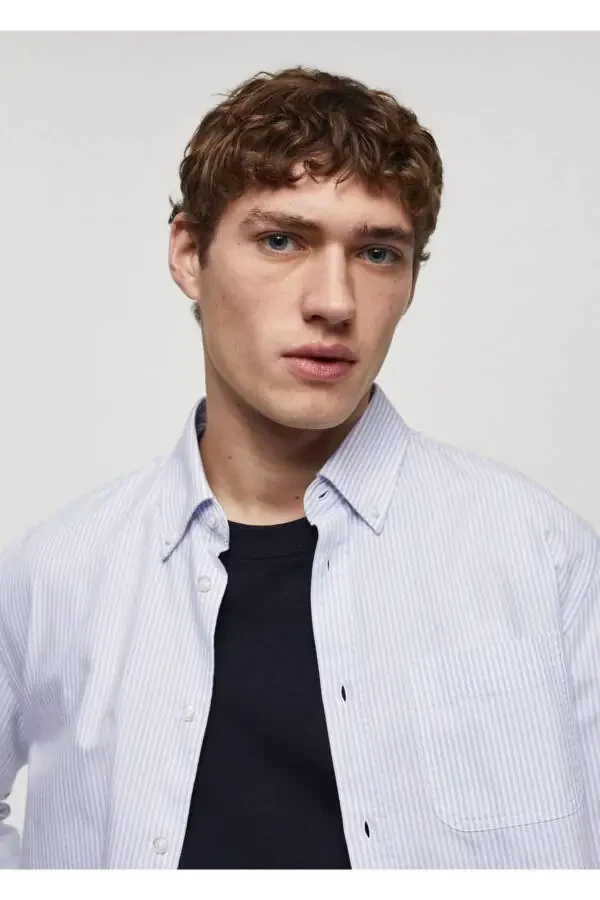 100% cotton kodak striped shirt - 7