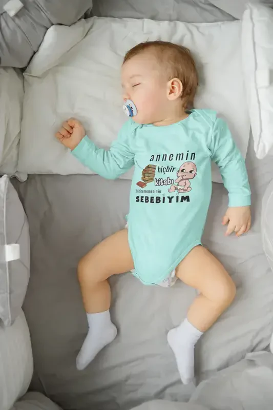 100% Cotton Long Sleeve Snap Bodysuit with 