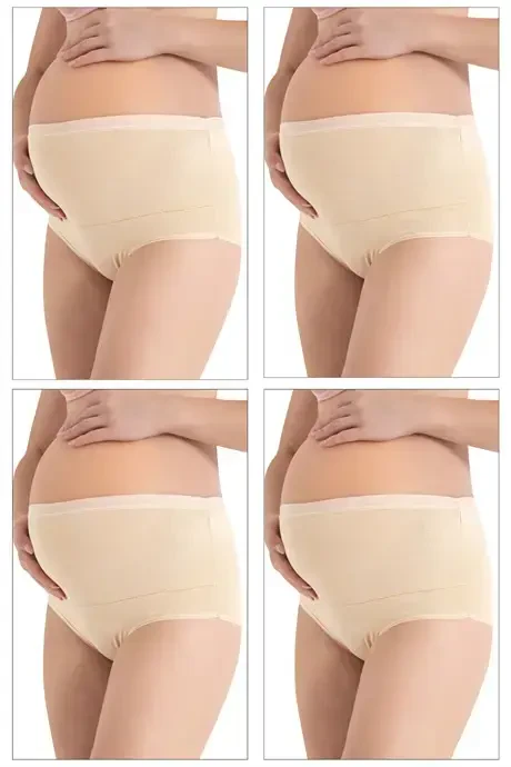 100% Cotton Maternity Panties, Flesh, Pack of 4 - BÜYÜKBEDENIZ