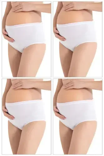 100% Cotton Maternity Thigh Shaper Panties White Pack of 4 - 1