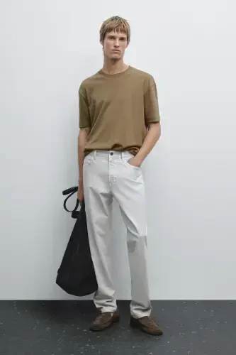 %100 cotton medium thickness t-shirt-Greenish - 1