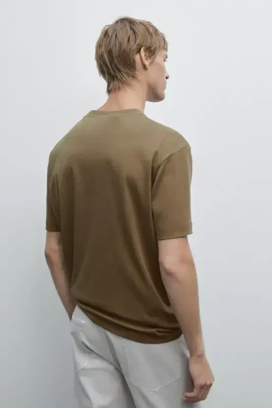 %100 cotton medium thickness t-shirt-Greenish - 3