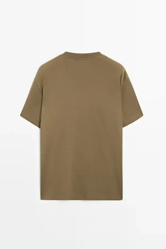 %100 cotton medium thickness t-shirt-Greenish - 8