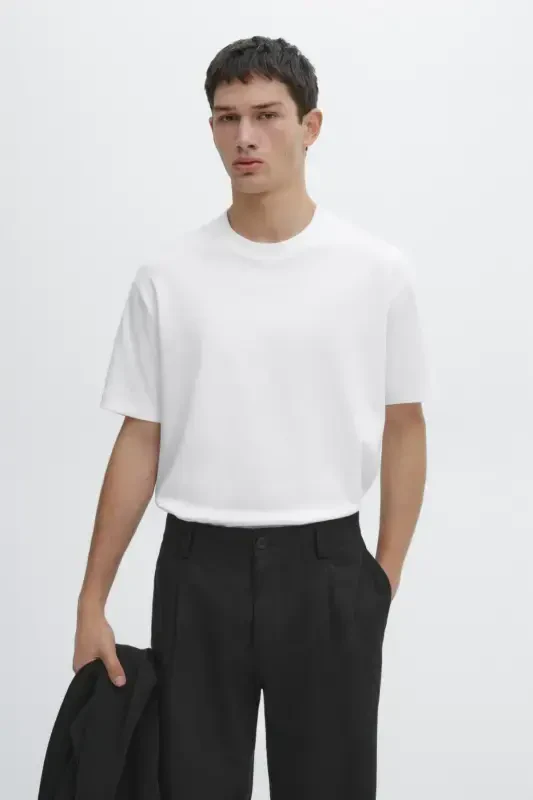 %100 cotton medium thickness t-shirt - White - 6