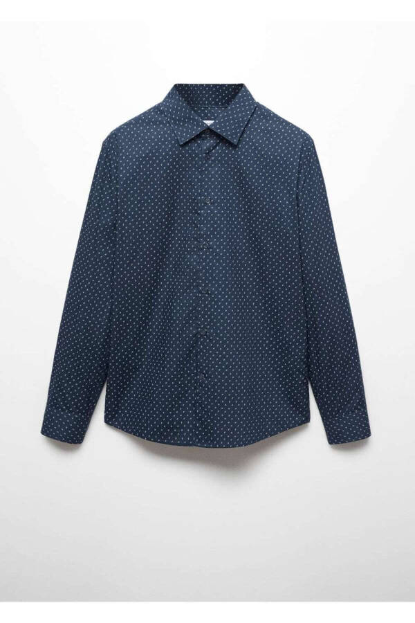 100% Cotton Micro Leaf Patterned Shirt - 3
