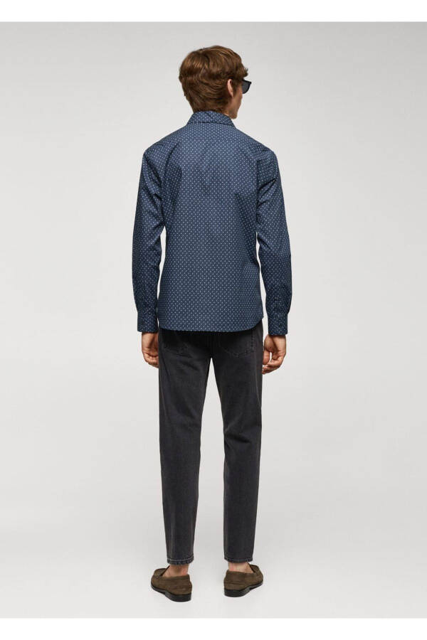 100% Cotton Micro Leaf Patterned Shirt - 4