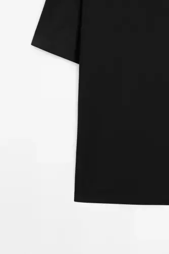 100% cotton mid-weight t-shirt-BLACK - 3