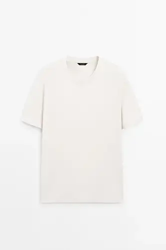 %100 cotton mid-weight t-shirt-Cream - 1