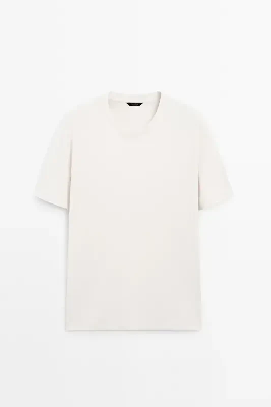 %100 cotton mid-weight t-shirt-Cream - 1