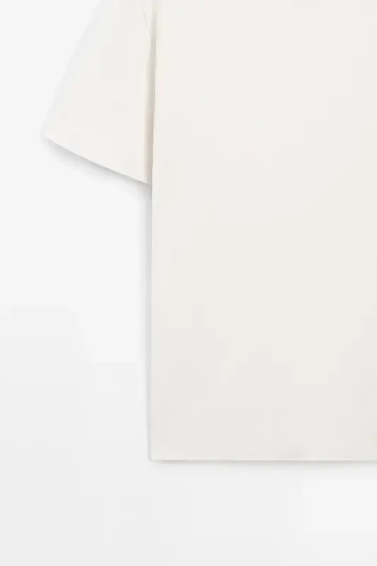 %100 cotton mid-weight t-shirt-Cream - 3