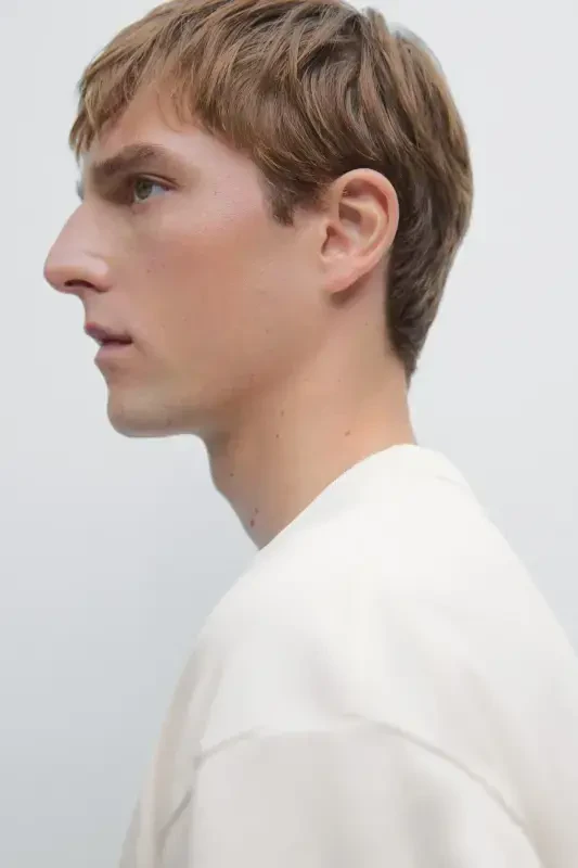 %100 cotton mid-weight t-shirt-Cream - 8