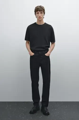 100% cotton mid-weight t-shirt-DARK NAVY - 1