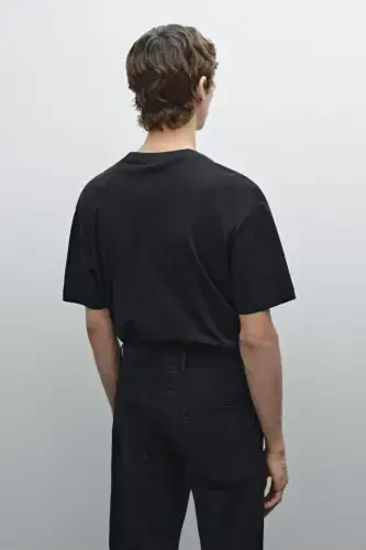 100% cotton mid-weight t-shirt-DARK NAVY - 3