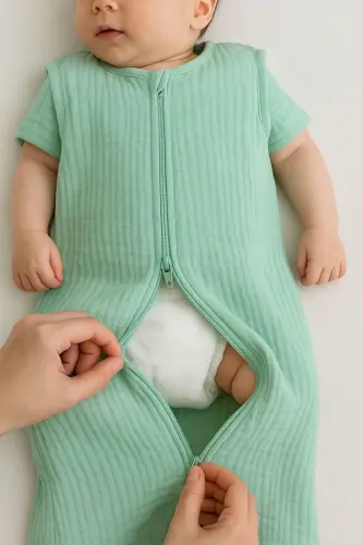 100% Cotton Newborn Baby Summer Swaddle Jumpsuit - 4