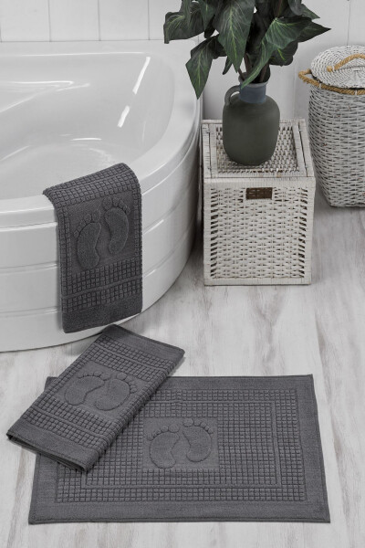 100% Cotton Non-Slip Bathroom Rug 3-Piece Bath Mat Set 