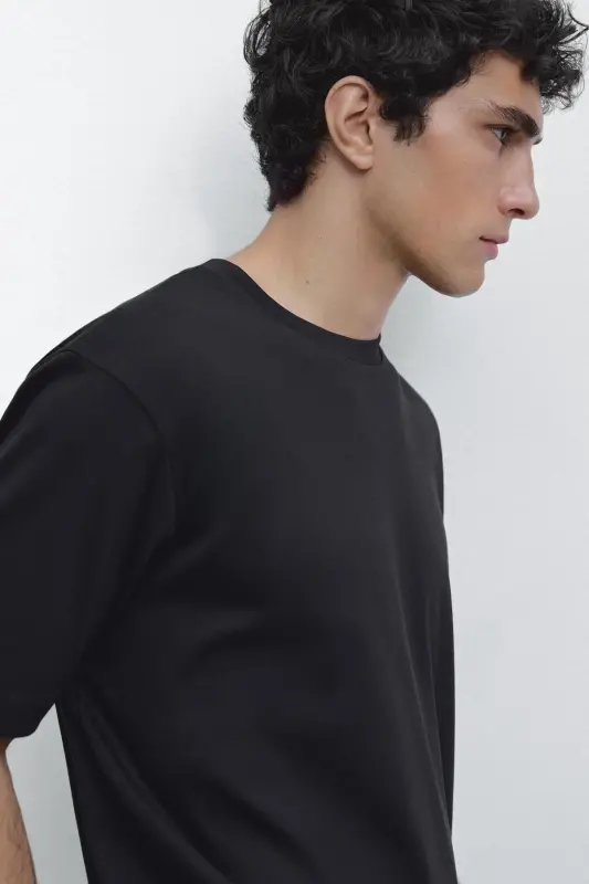 100% cotton oversized t-shirt-DARK NAVY - 3