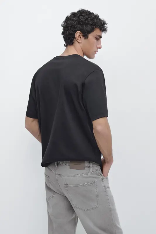 100% cotton oversized t-shirt-DARK NAVY - 4