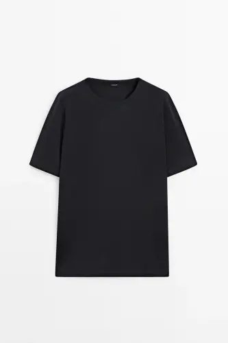 100% cotton oversized t-shirt-DARK NAVY - 5