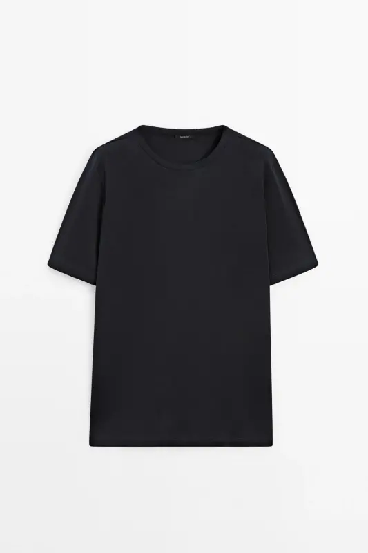 100% cotton oversized t-shirt-DARK NAVY - 5